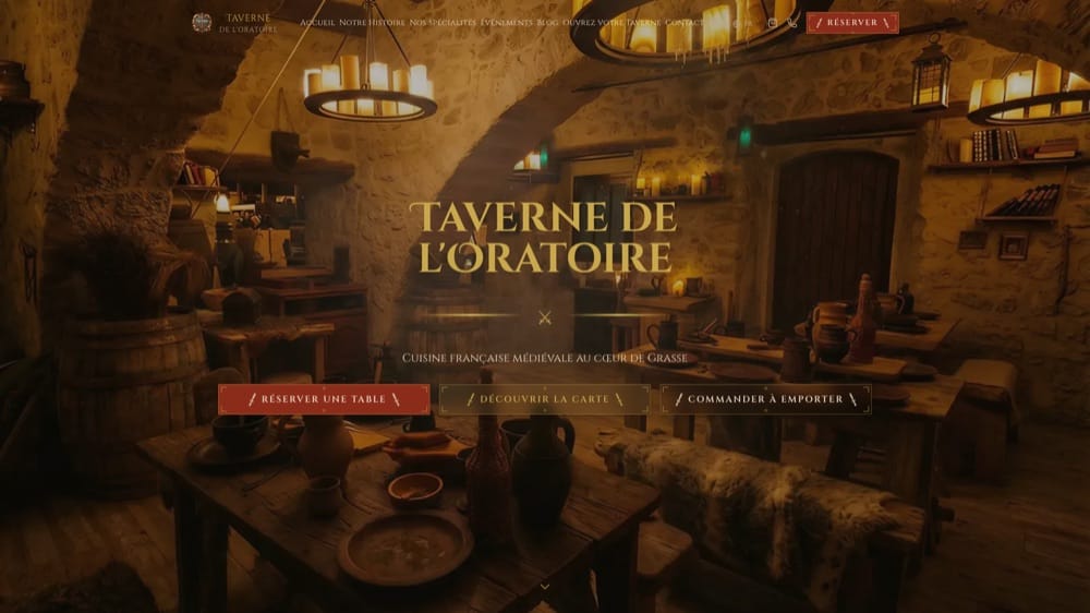 Site de la Taverne de l’Oratoire, restaurant à Grasse, réalisation Digiflow