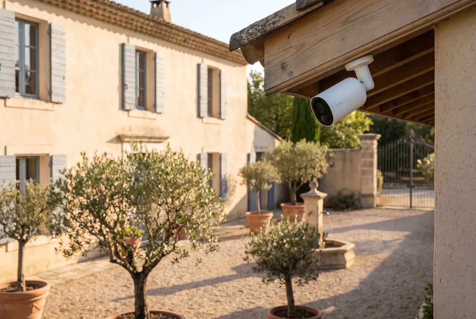Caméra de surveillance sur la façade d'une villa