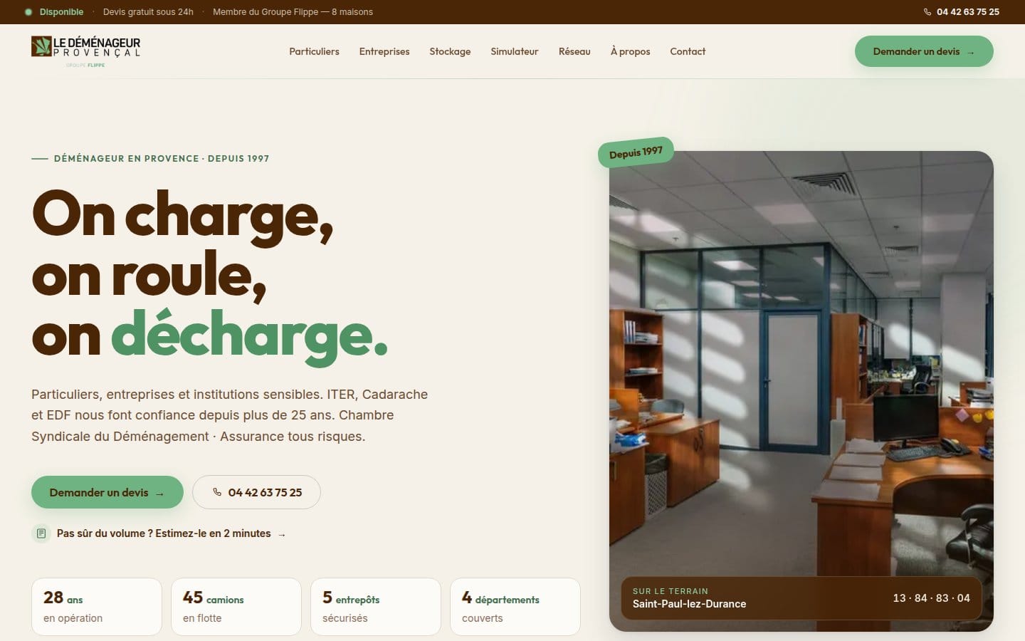Site de Le Déménageur Provencal, réalisation Digiflow