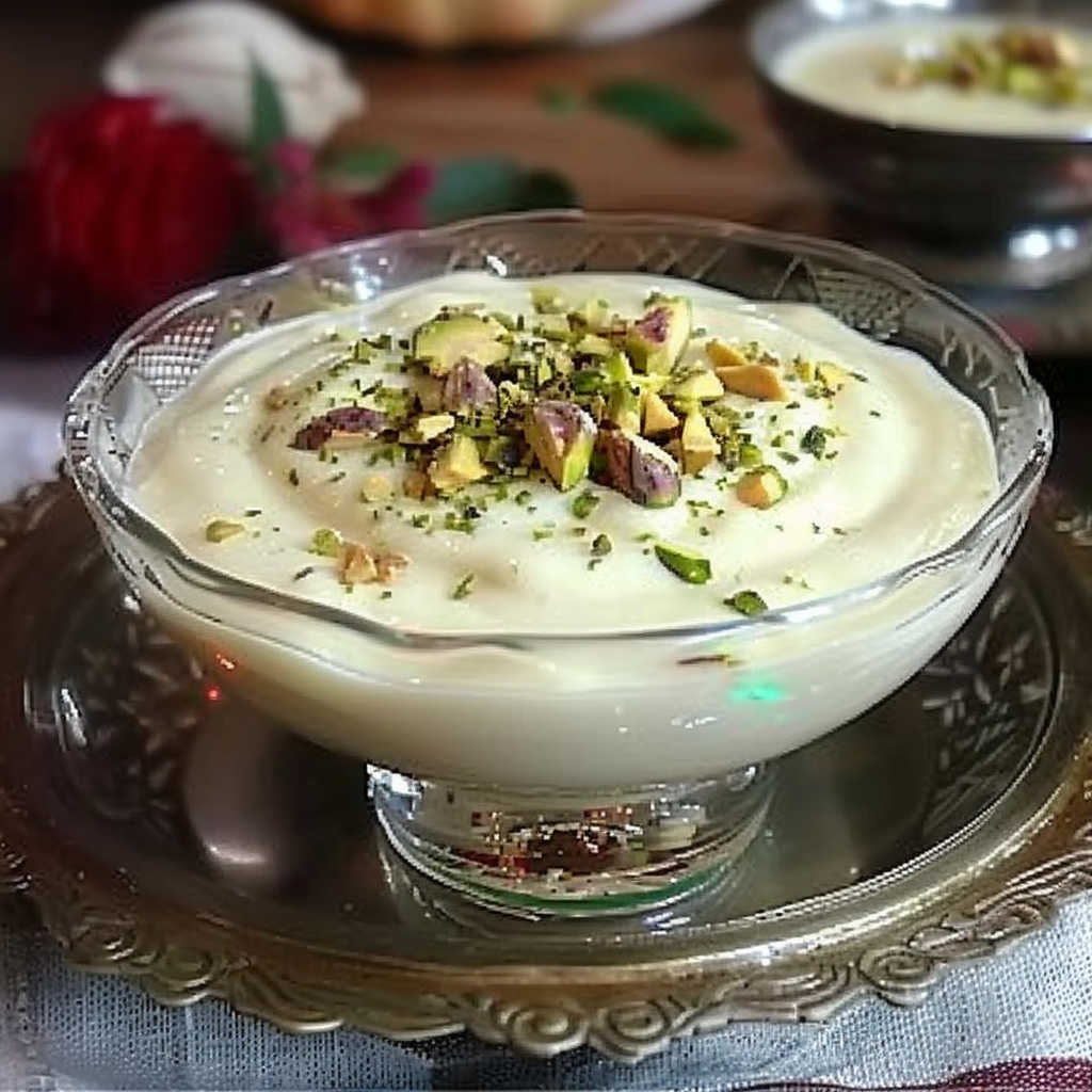 Mouhalabie, Crème libanaise au miel., fait maison au Cèdre, restaurant libanais à Nantes