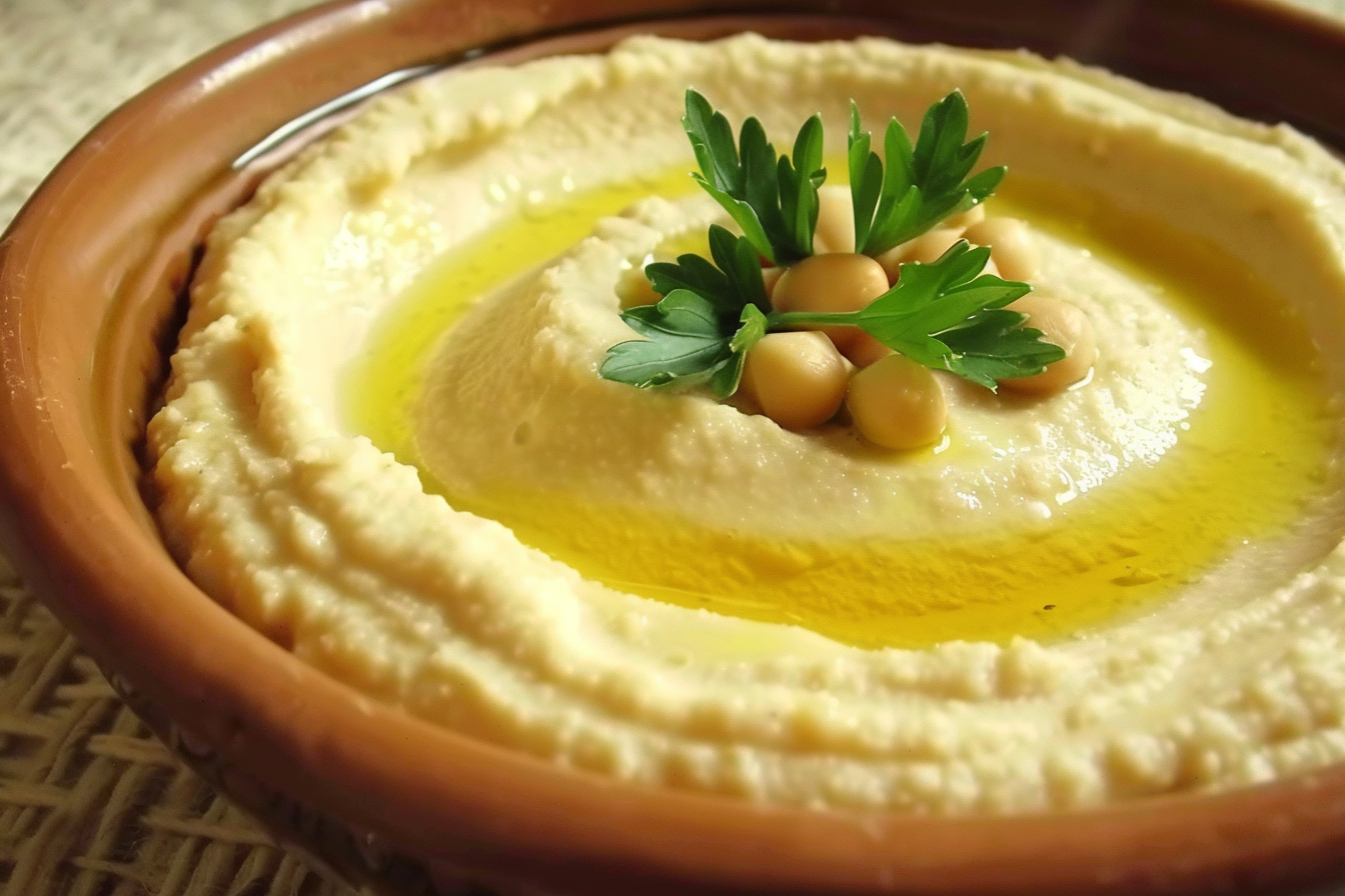 Homos, Purée de pois chiches., fait maison au Cèdre, restaurant libanais à Nantes