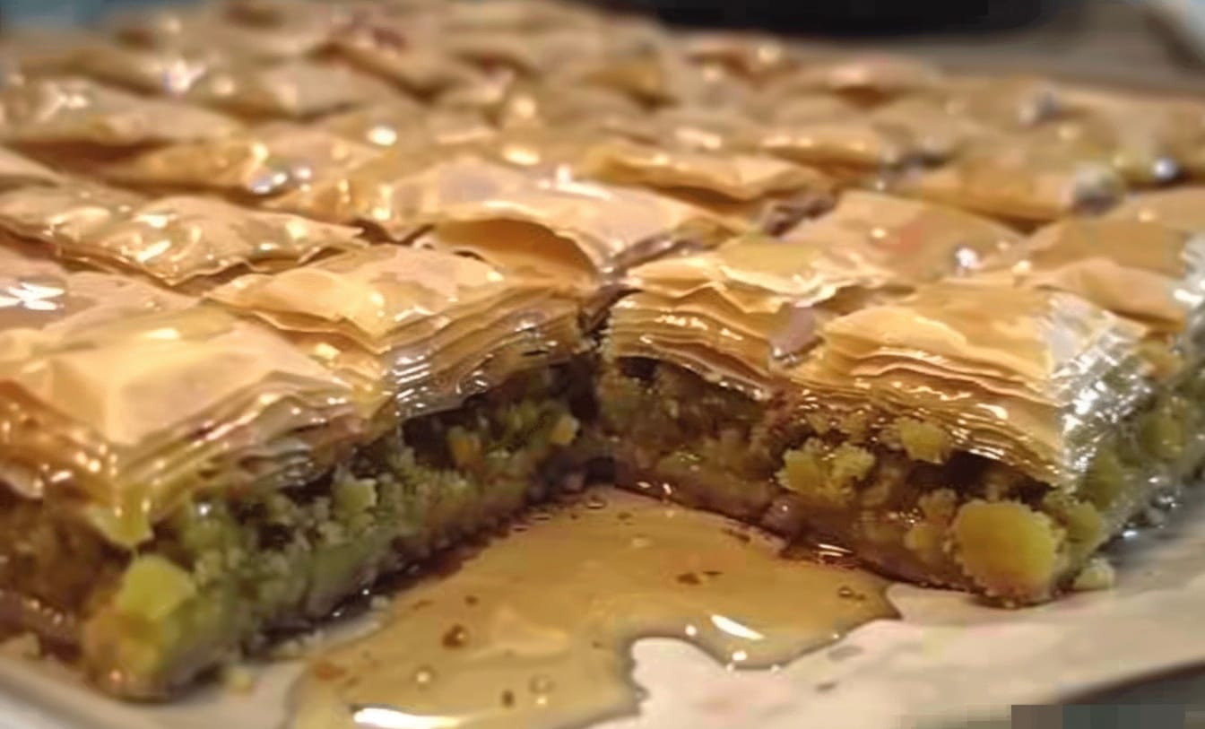 Baklawa, Feuilleté aux pistaches., fait maison au Cèdre, restaurant libanais à Nantes