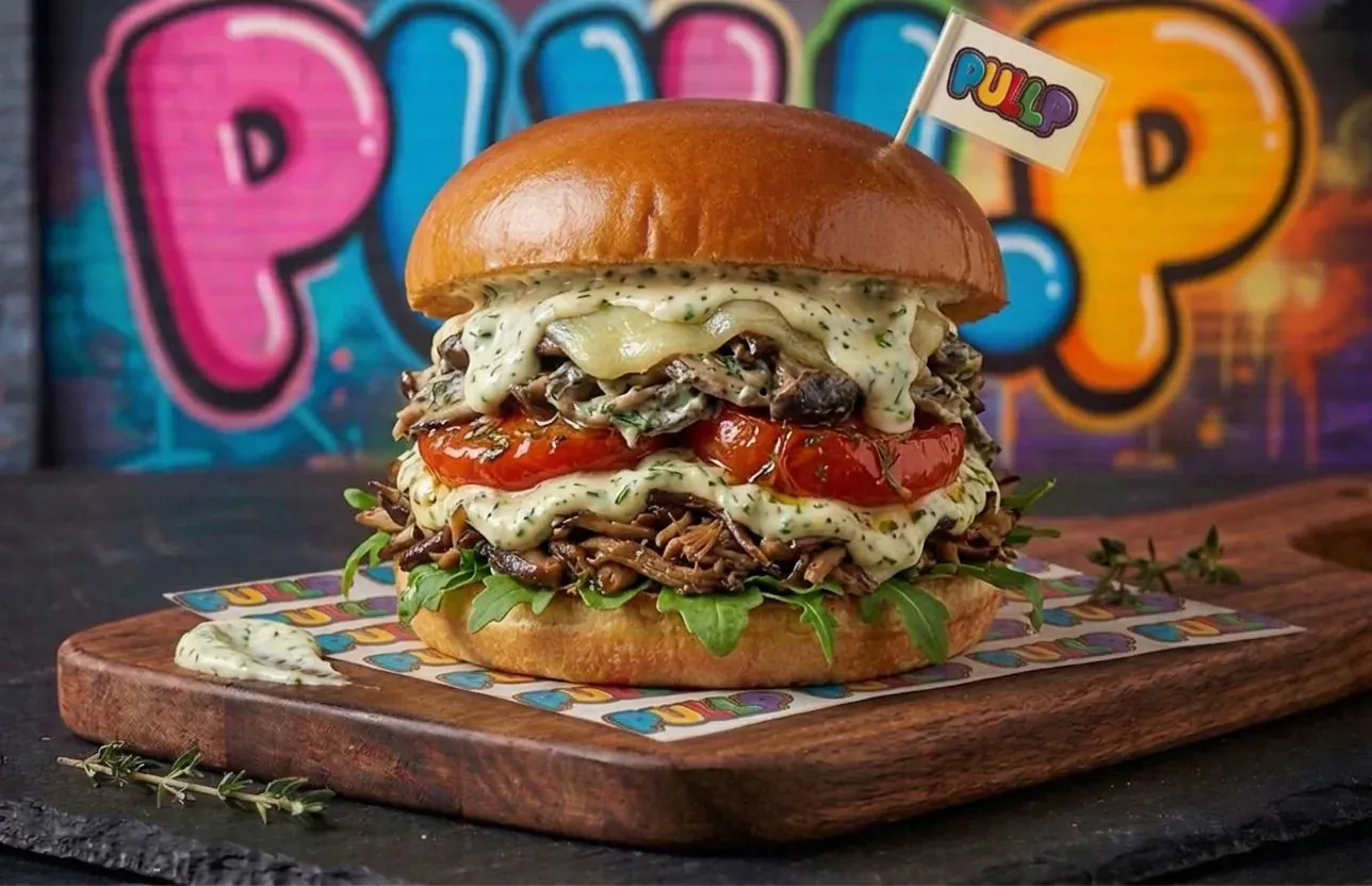 Veggie PULLP — champignons effilochés et roquette