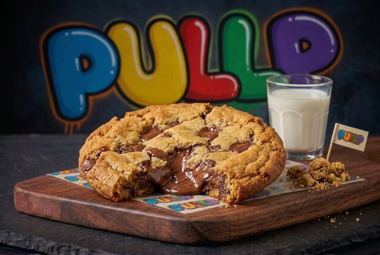 Cookie XXL — Grand format, pépites de chocolat généreuses, cœur coulant.