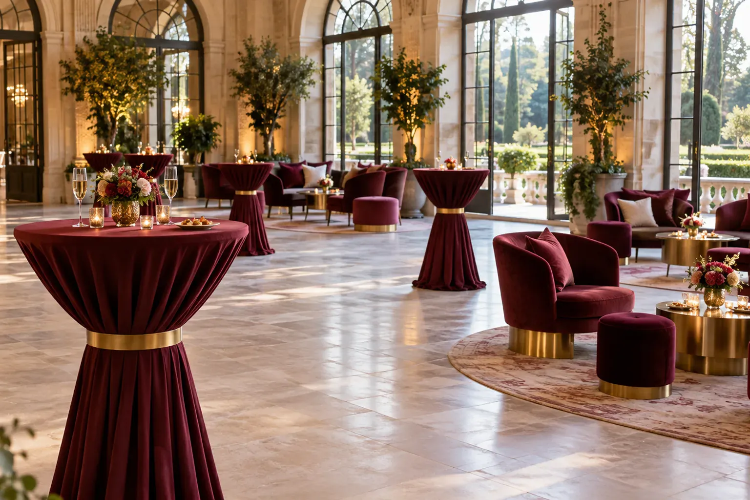 comment organiser un cocktail dînatoire : mobilier, quantités et plan de salle