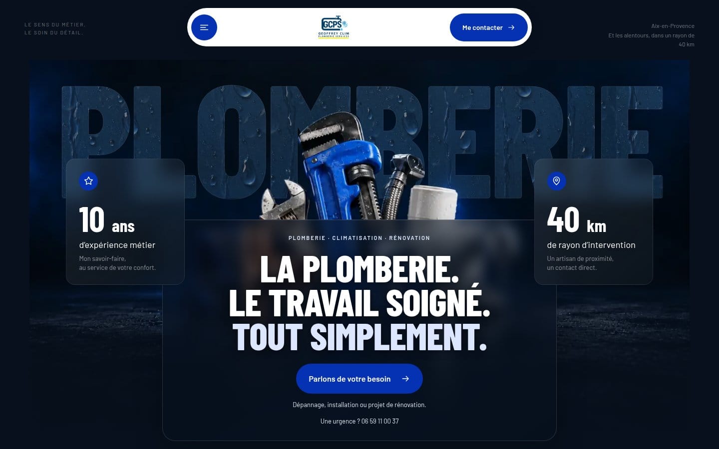 Site de GCPS Plomberie, réalisation Digiflow