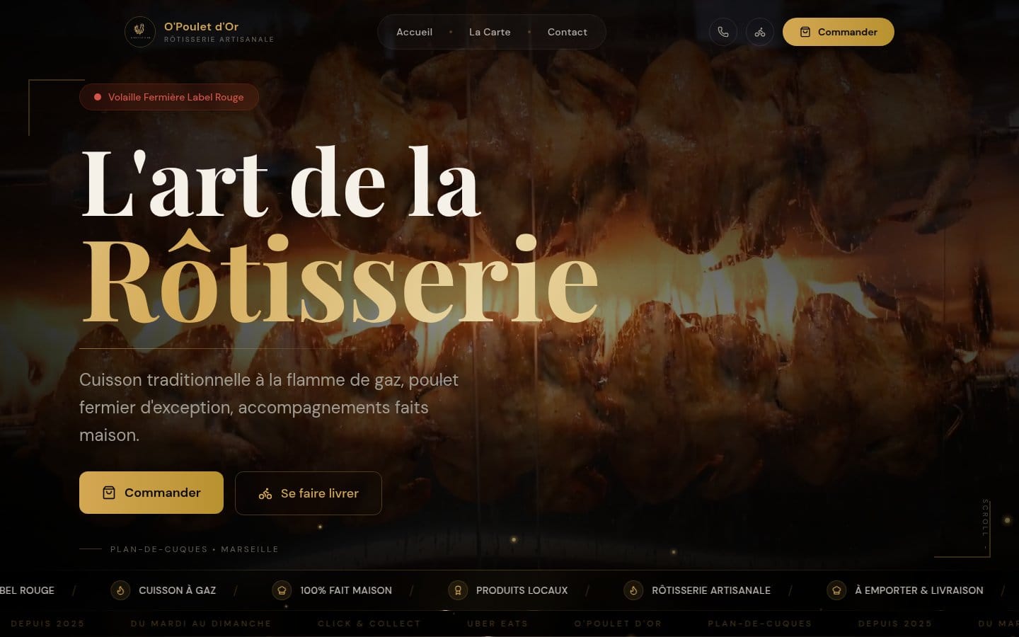 Site de Ô Poulet d'Or, réalisation Digiflow