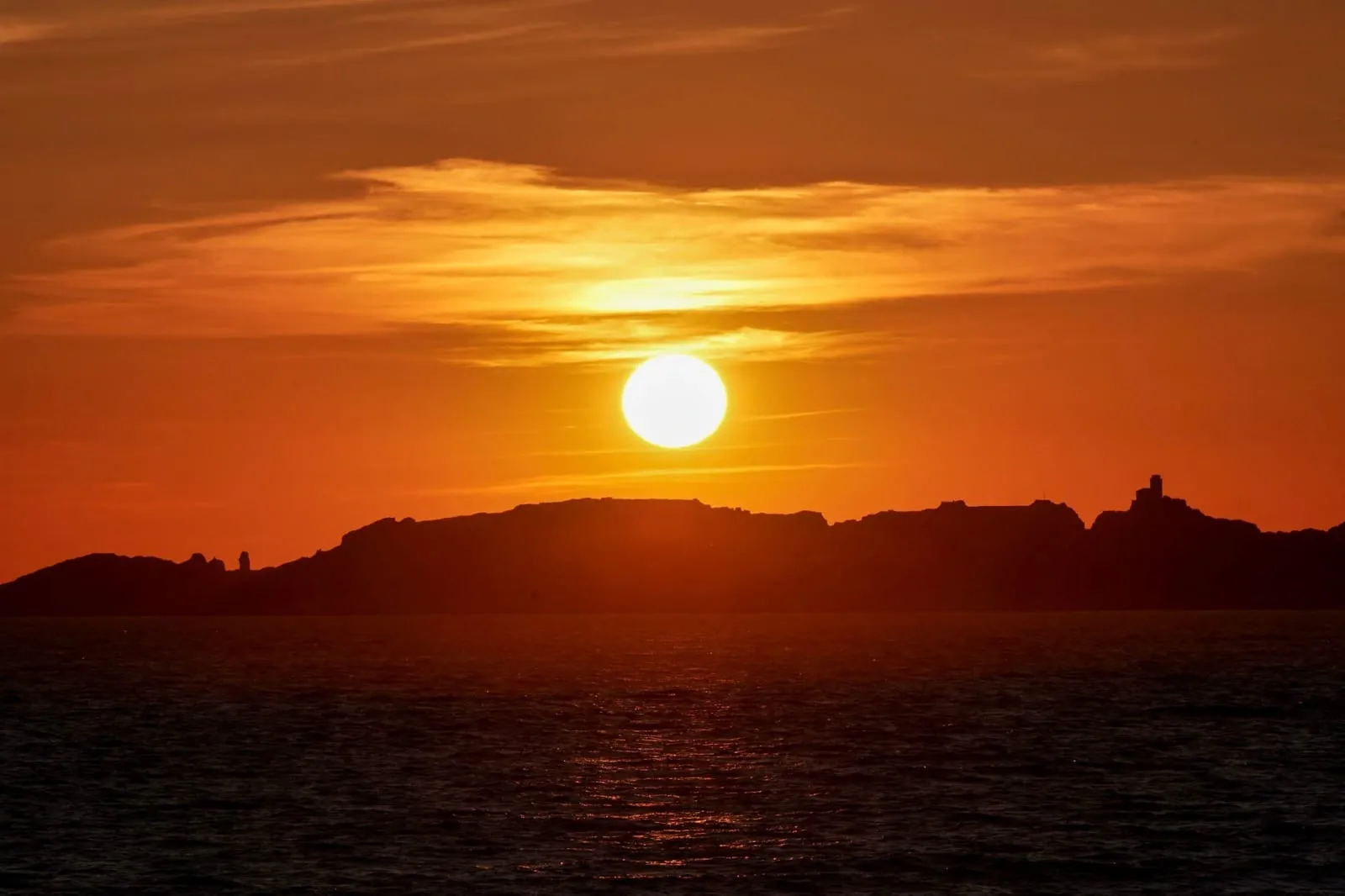 Coucher de soleil sur les Îles du Frioul