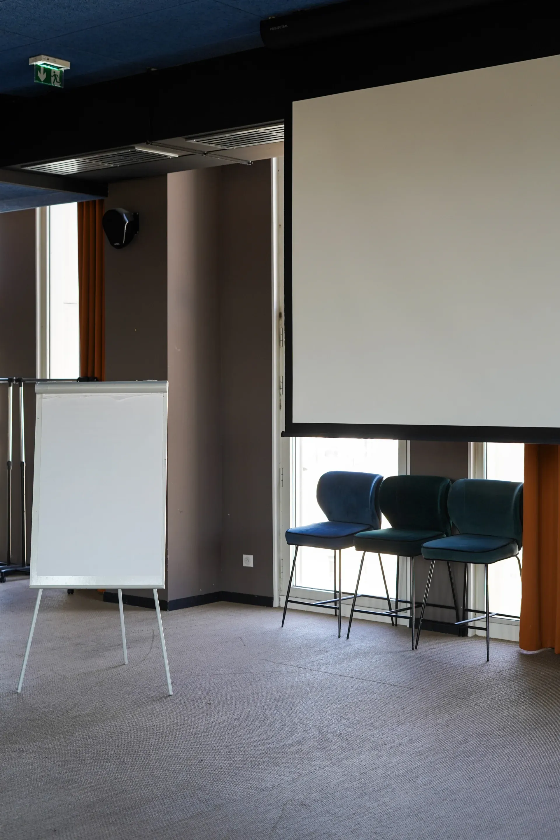 Salle de séminaire équipée d'un écran de projection et d'un paperboard à Marseille, Salle du 3 sur la Canebière