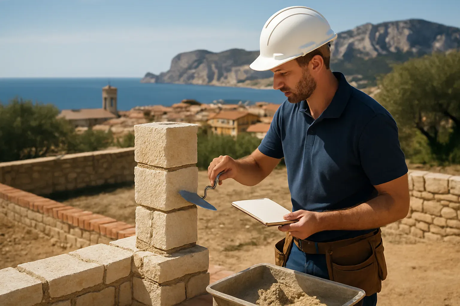 Maçon à La Ciotat : chantier de construction et de rénovation en bord de mer méditerranéen