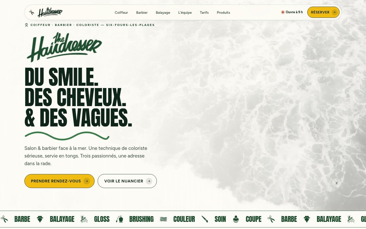 Site de The Hairdresser, réalisation Digiflow