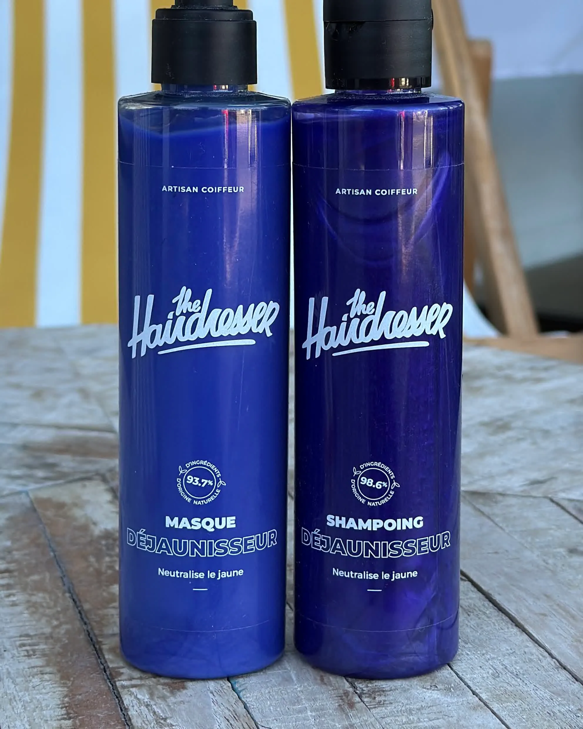 Shampoing et masque déjaunisseurs, gamme The Hairdresser