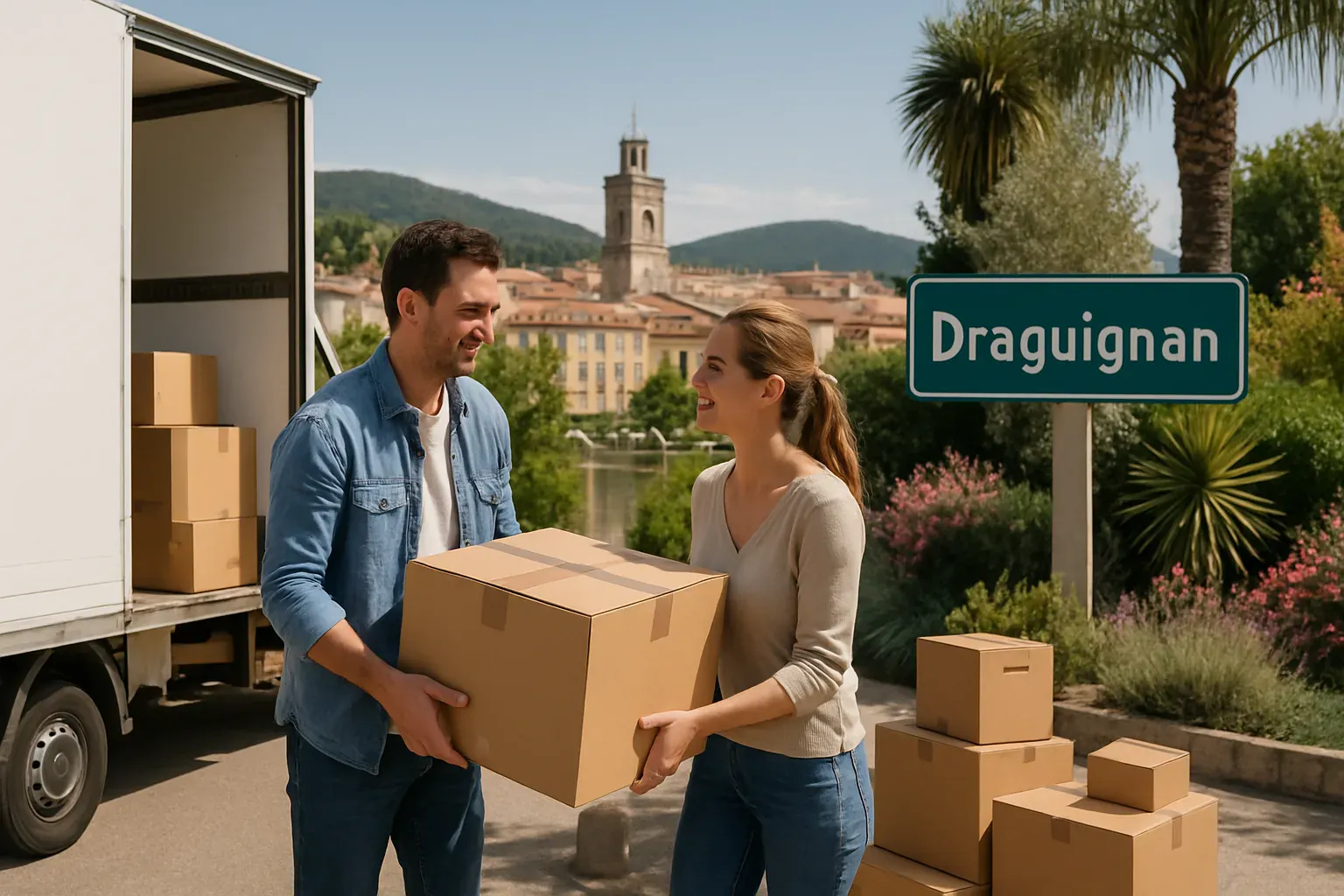 Illustration d'un déménagement à Draguignan et dans la Dracénie, arrière-pays varois