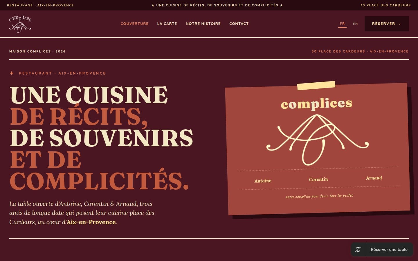 Site de Complices, réalisation Digiflow