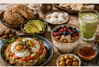 Brunch YASMÎN Signature dressé sur sa planche