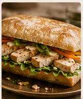 Sandwich poulet crudités