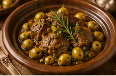 Tajine de veau aux olives et romarin