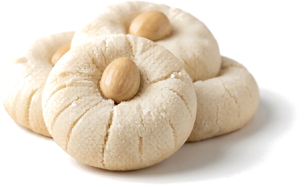 Ghorayba aux amandes, sablés fondants surmontés d’une amande