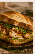 Sandwich poulet mariné