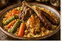 Couscous traditionnel aux trois viandes
