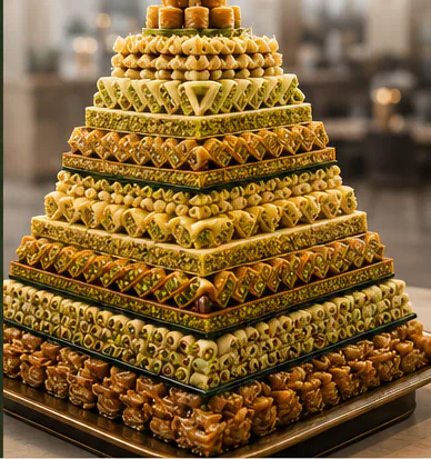 Pyramide de baklawa à la pistache
