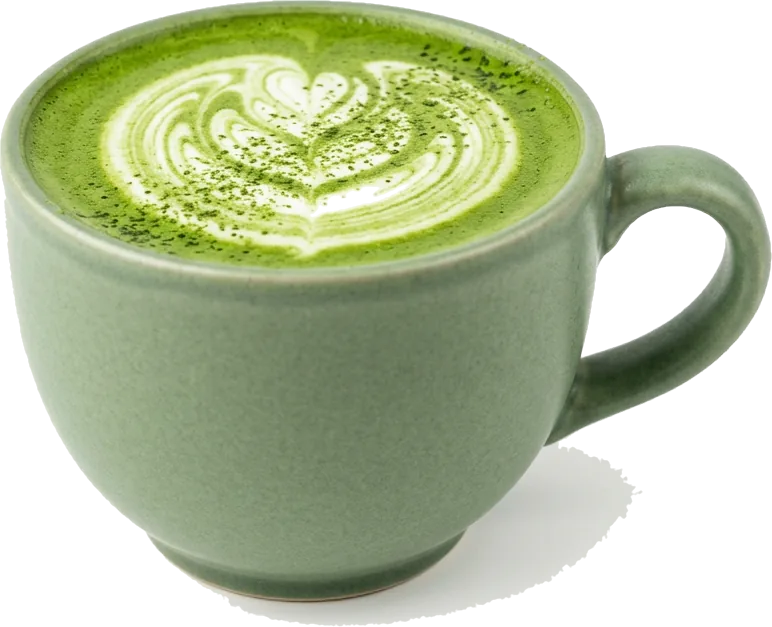 Matcha Latte Premium en dégradé vert et blanc