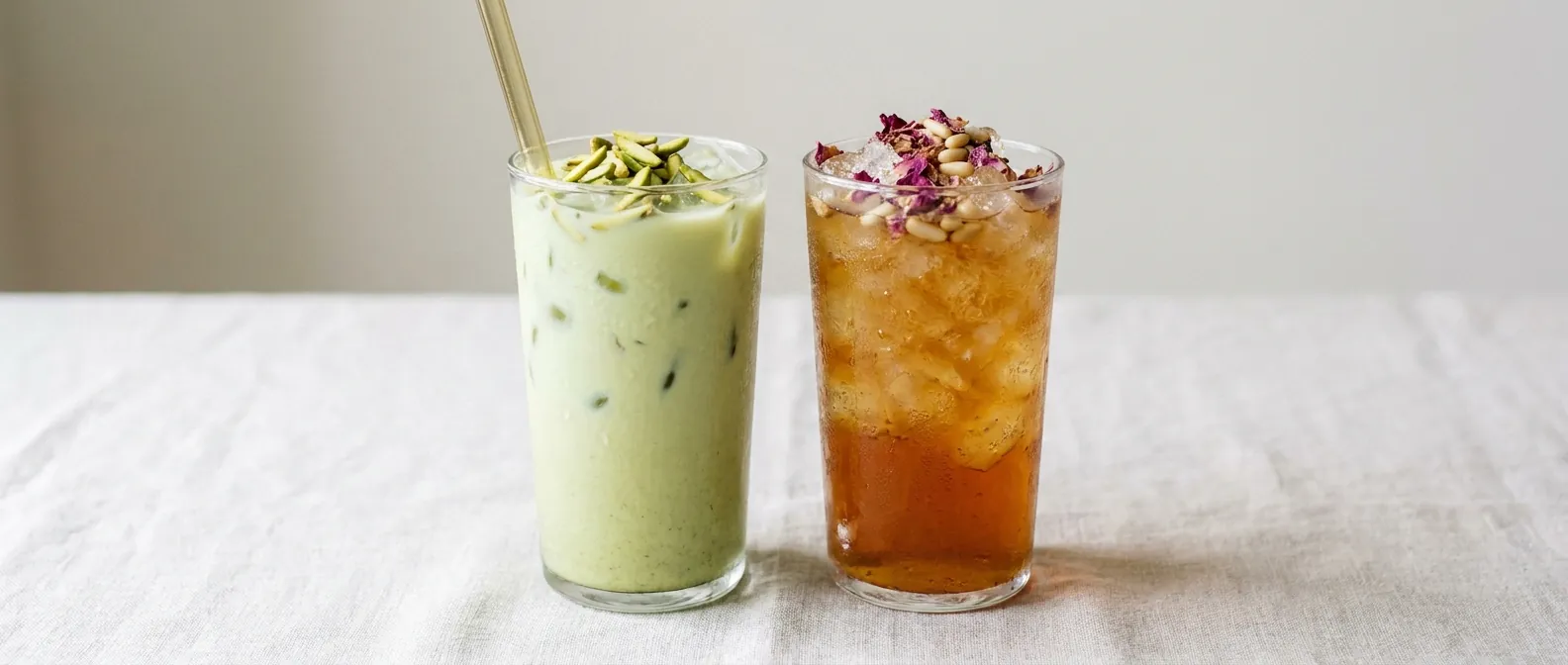 Boissons syriennes froides servies sur glace