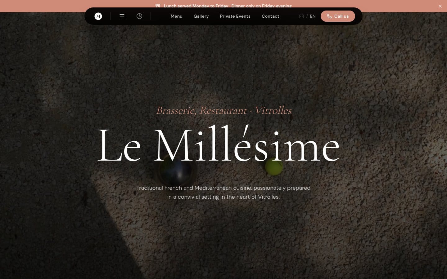 Site de Brasserie Le Millésime, réalisation Digiflow