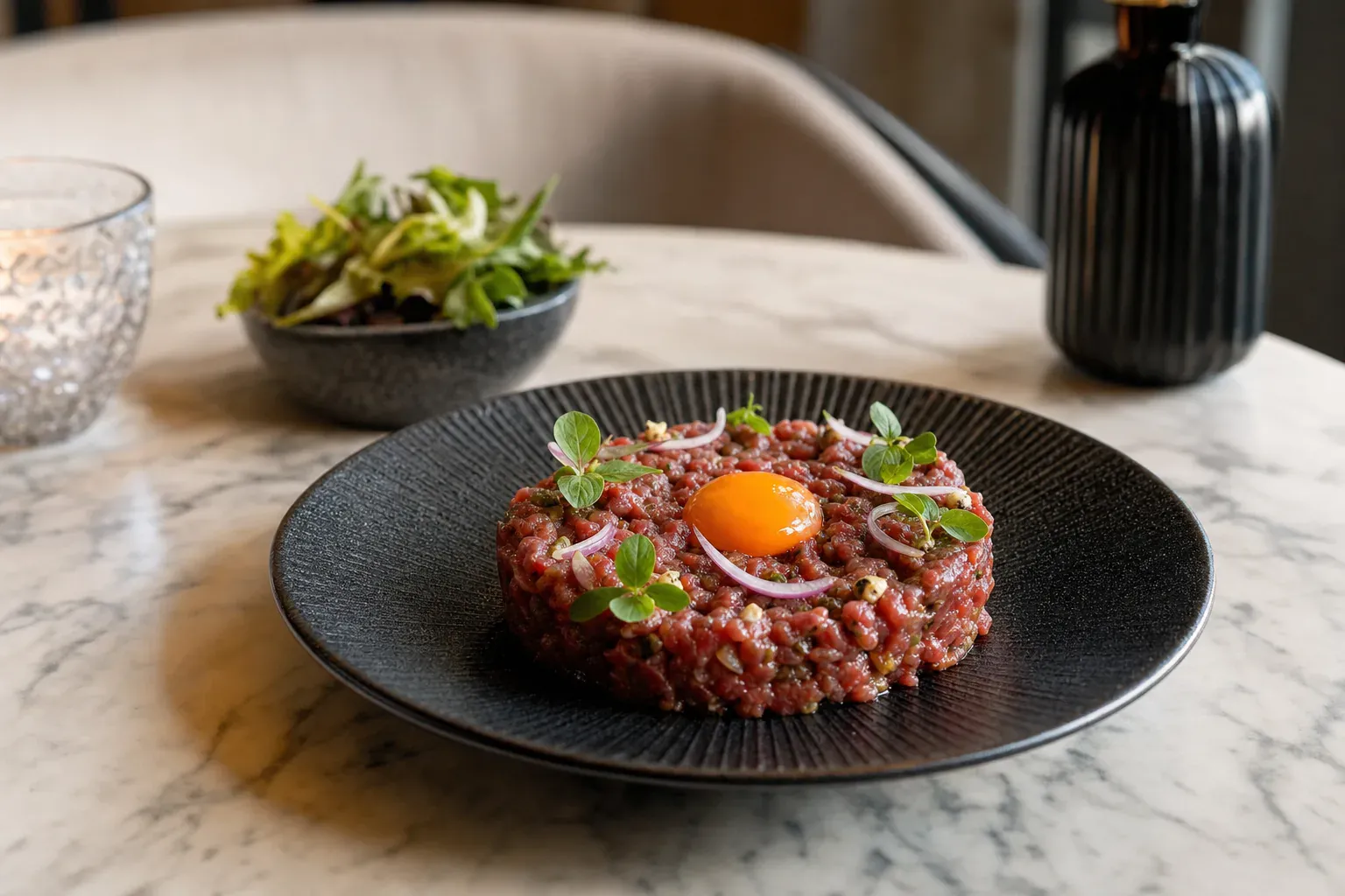 Illustration éditoriale de la recette du tartare de cheval, La Plancha des Halles à Béziers