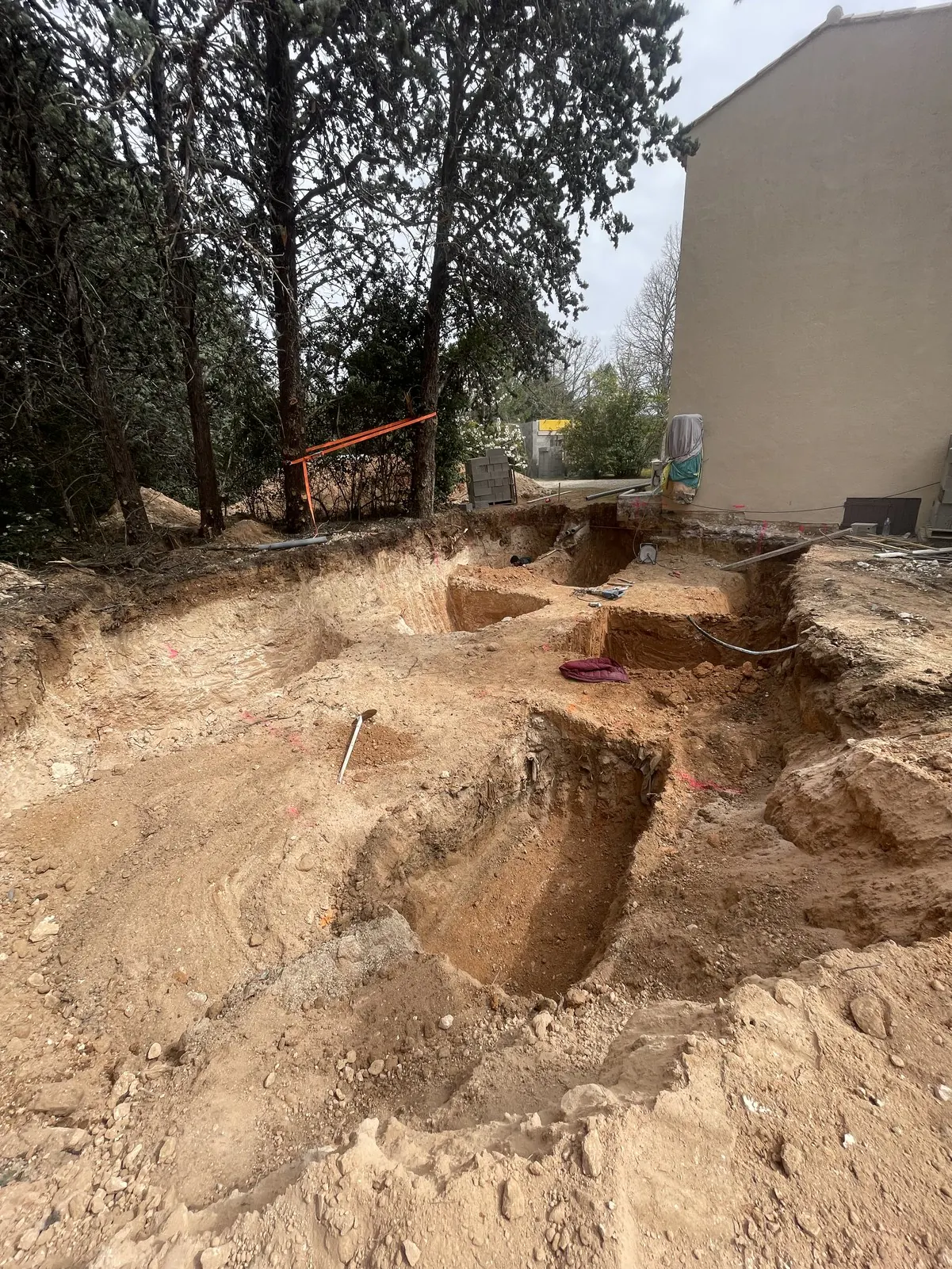 Fouilles des fondations de l'extension