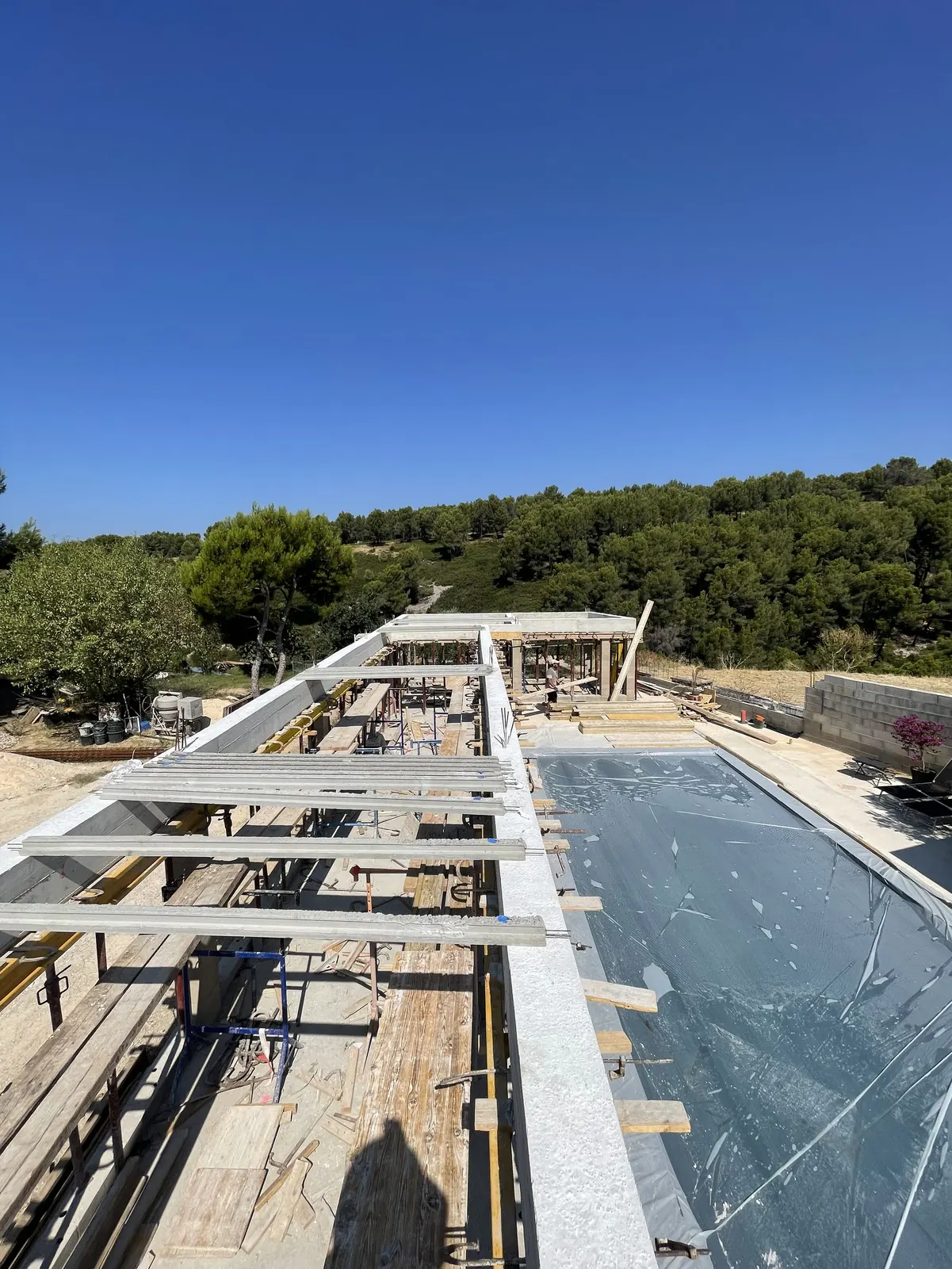 Préparation du plancher au-dessus de la structure