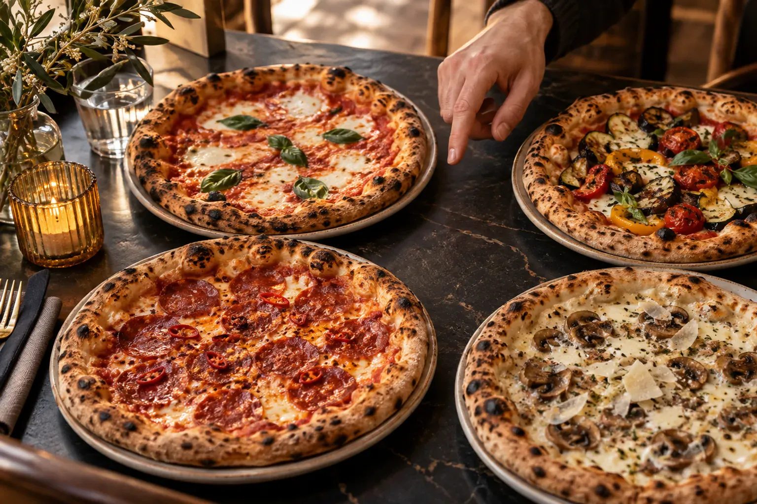 Illustration : comment choisir sa pizza quand on hésite devant la carte d'une pizzeria au feu de bois