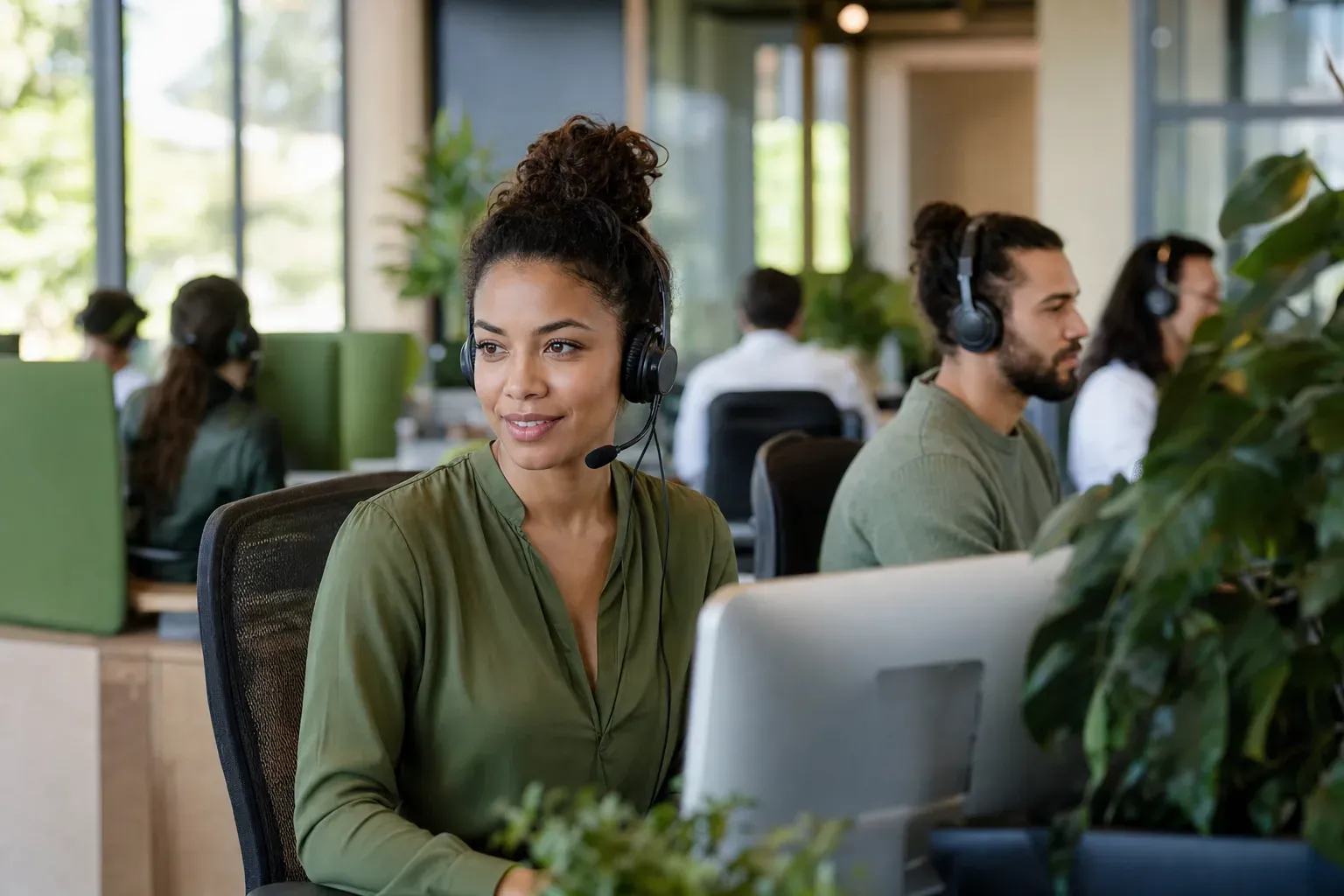 Illustration d'un helpdesk informatique organisé en niveaux de support N1, N2 et N3
