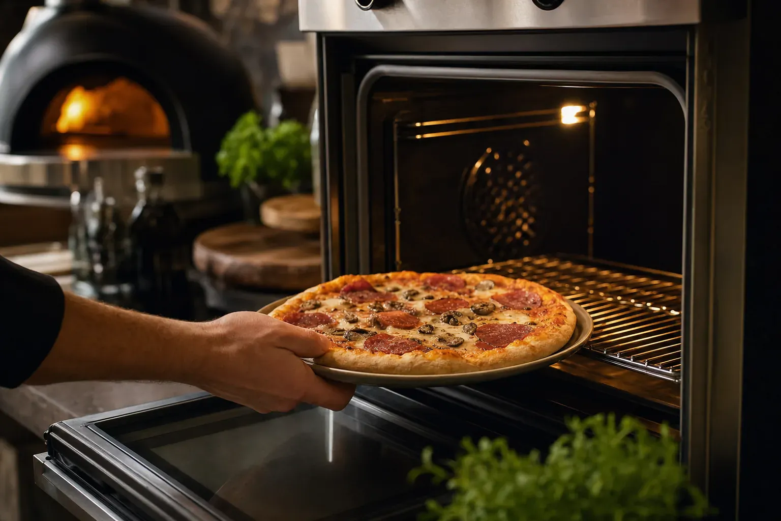 Une pizza napolitaine réchauffée retrouvant son croustillant, illustration du guide Vecchio Forno au Port-Marly