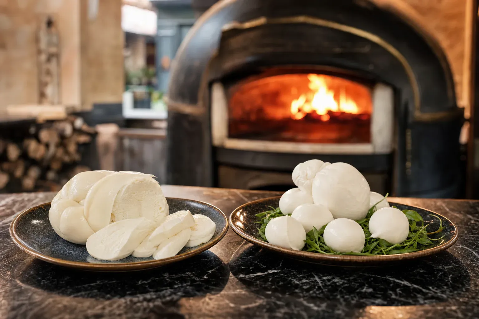 Illustration des fromages frais à pâte filée italiens, famille à laquelle appartient la burrata