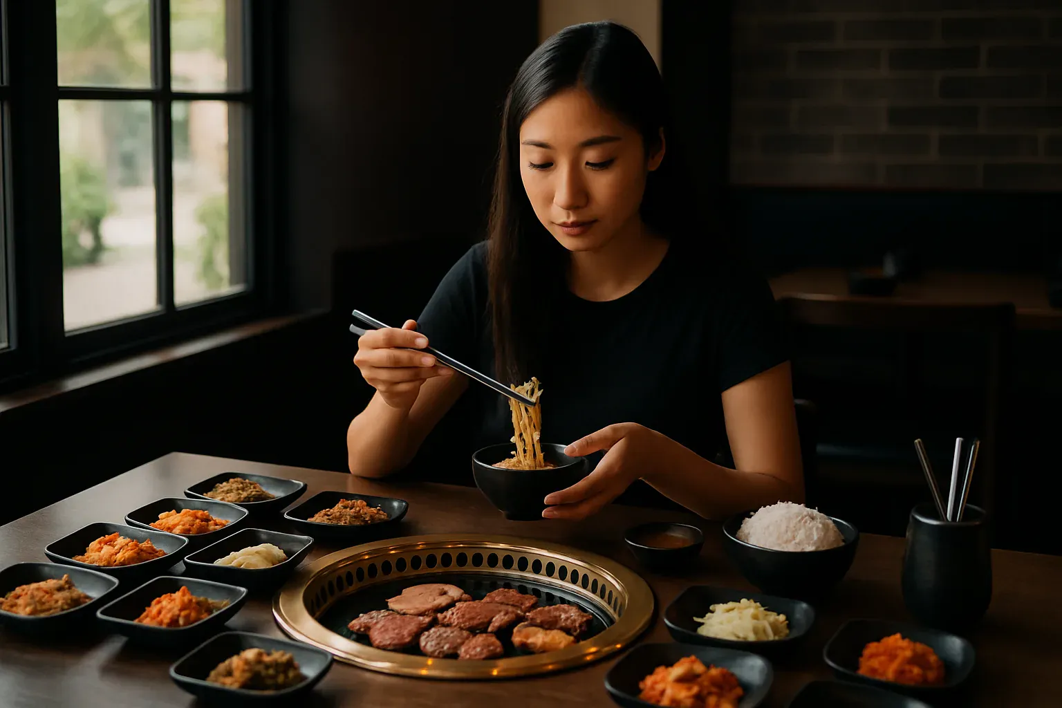 Illustration : les usages à table en Asie, baguettes et plats partagés