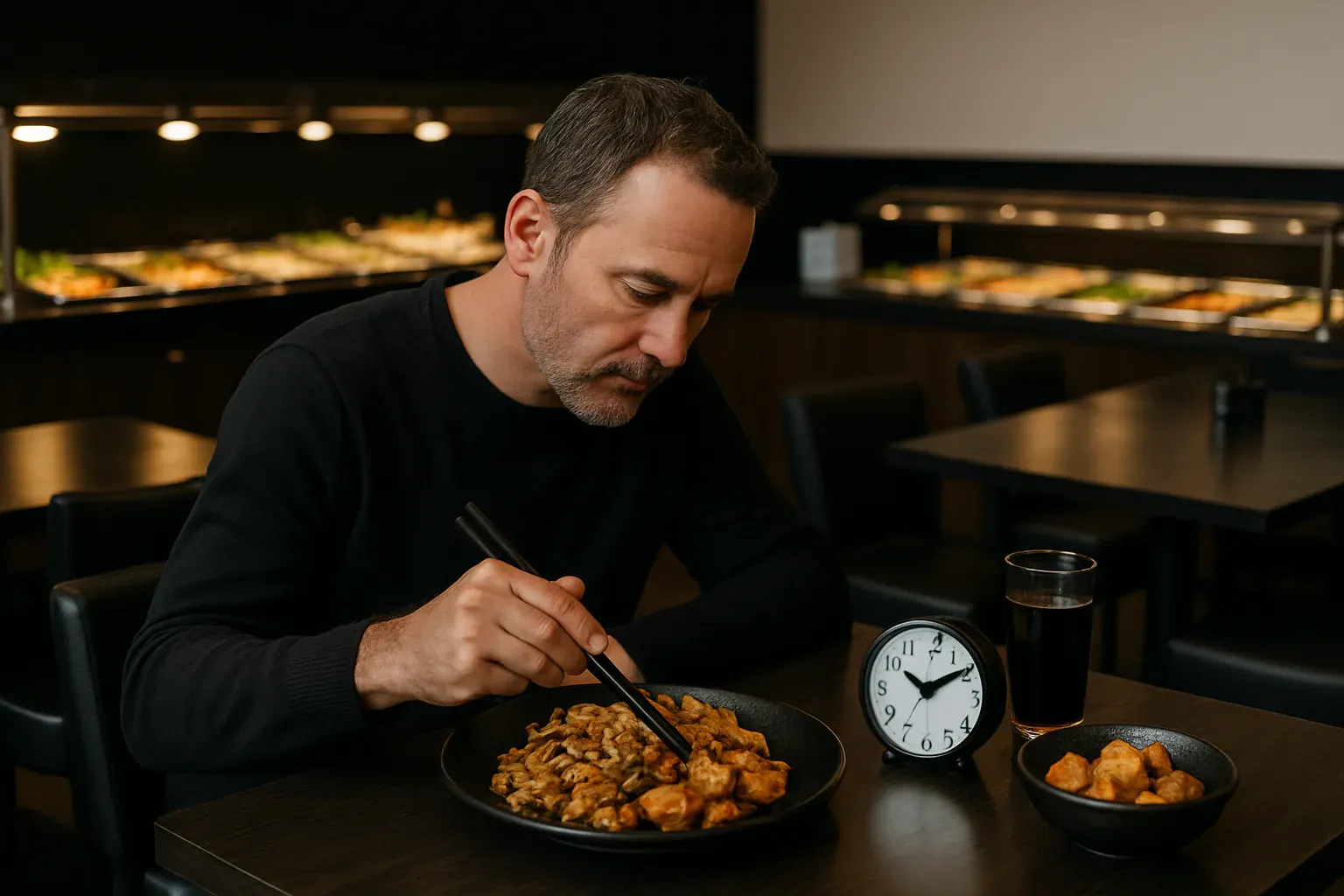 Illustration : combien de temps dure un repas au buffet à volonté