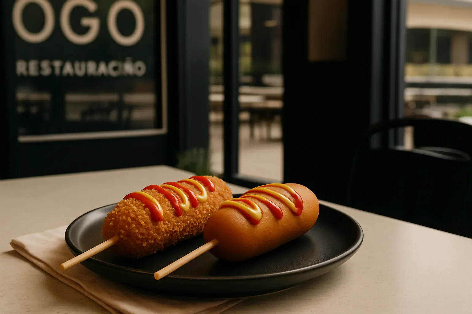 Illustration : corn dog coréen face au corn dog américain