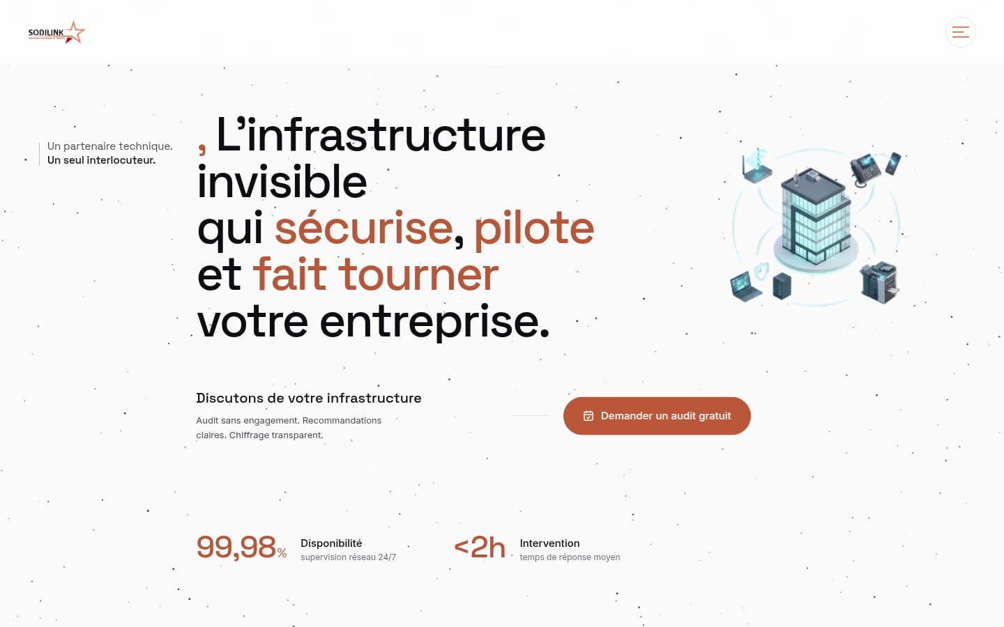 Site de Sodilink, réalisation Digiflow
