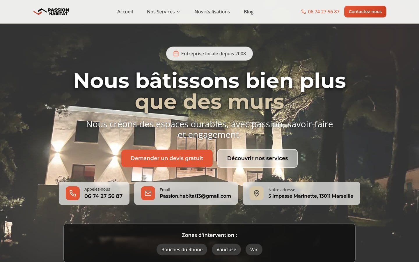Site de Passion Habitat, réalisation Digiflow
