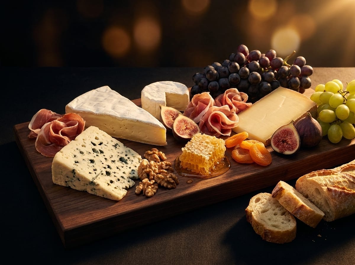 Planche de fromages et charcuterie à partager pour l'apéritif d'une soirée au Saint Martin