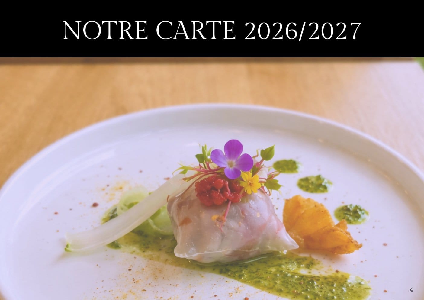 Assiette gastronomique élégamment dressée, exemple de mise en place et d'art de la table par le traiteur Le Saint Martin