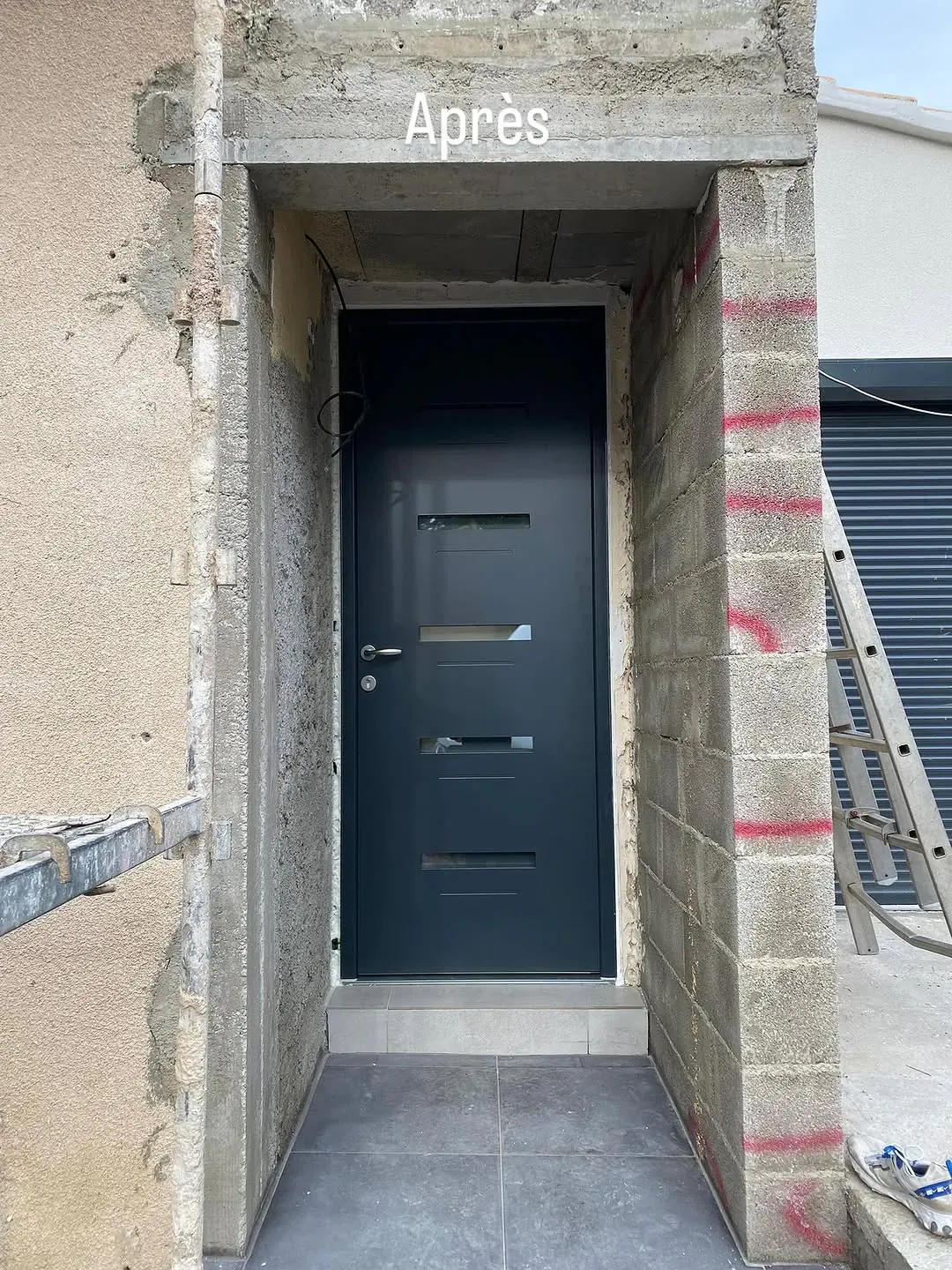 Après : Installation porte d'entrée