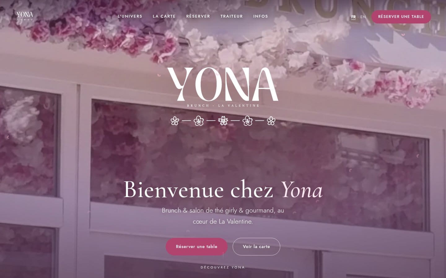 Site de Yona Brunch, réalisation Digiflow