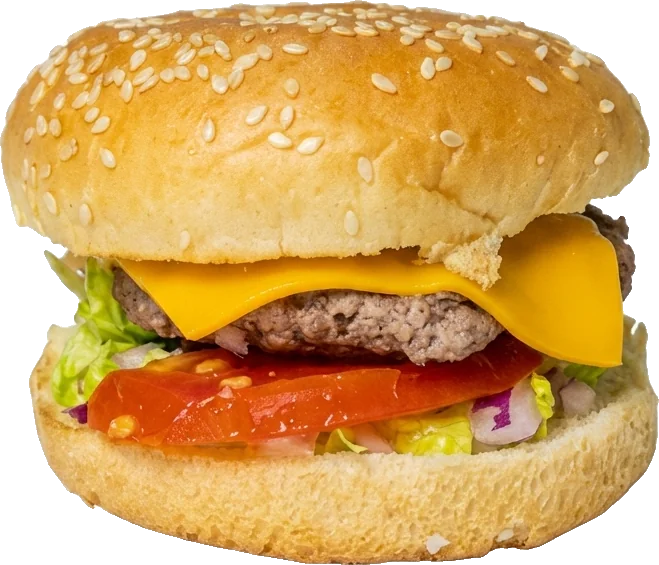 Cheeseburger au pain sésame, steak haché et cheddar fondu, formule burger à petit prix
