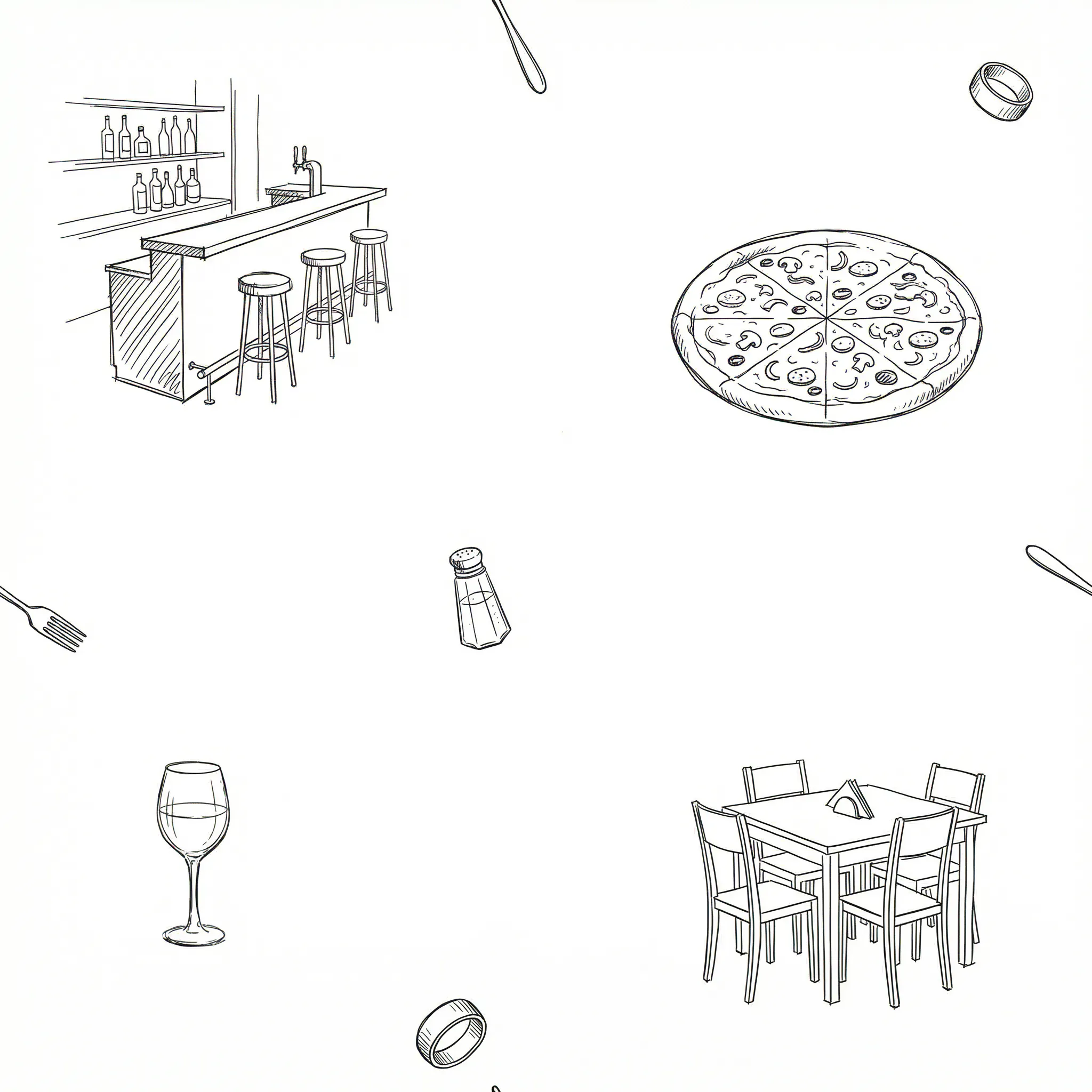 Décor illustré, privatisation restaurant à Marseille sur la Canebière