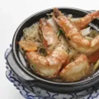 Marmite de crevettes et vermicelles