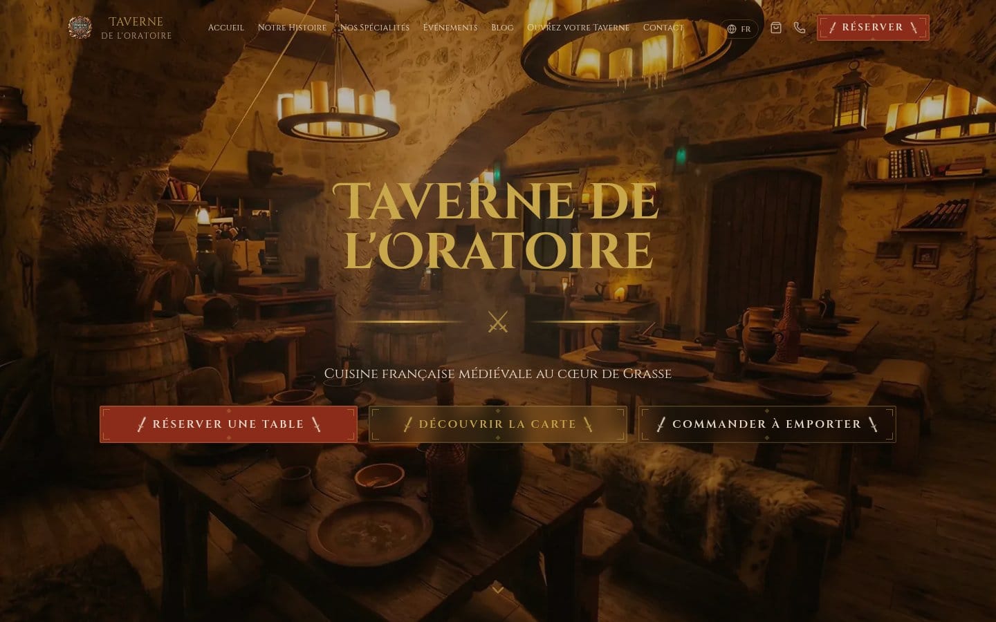 Site de Taverne de l'Oratoire, réalisation Digiflow