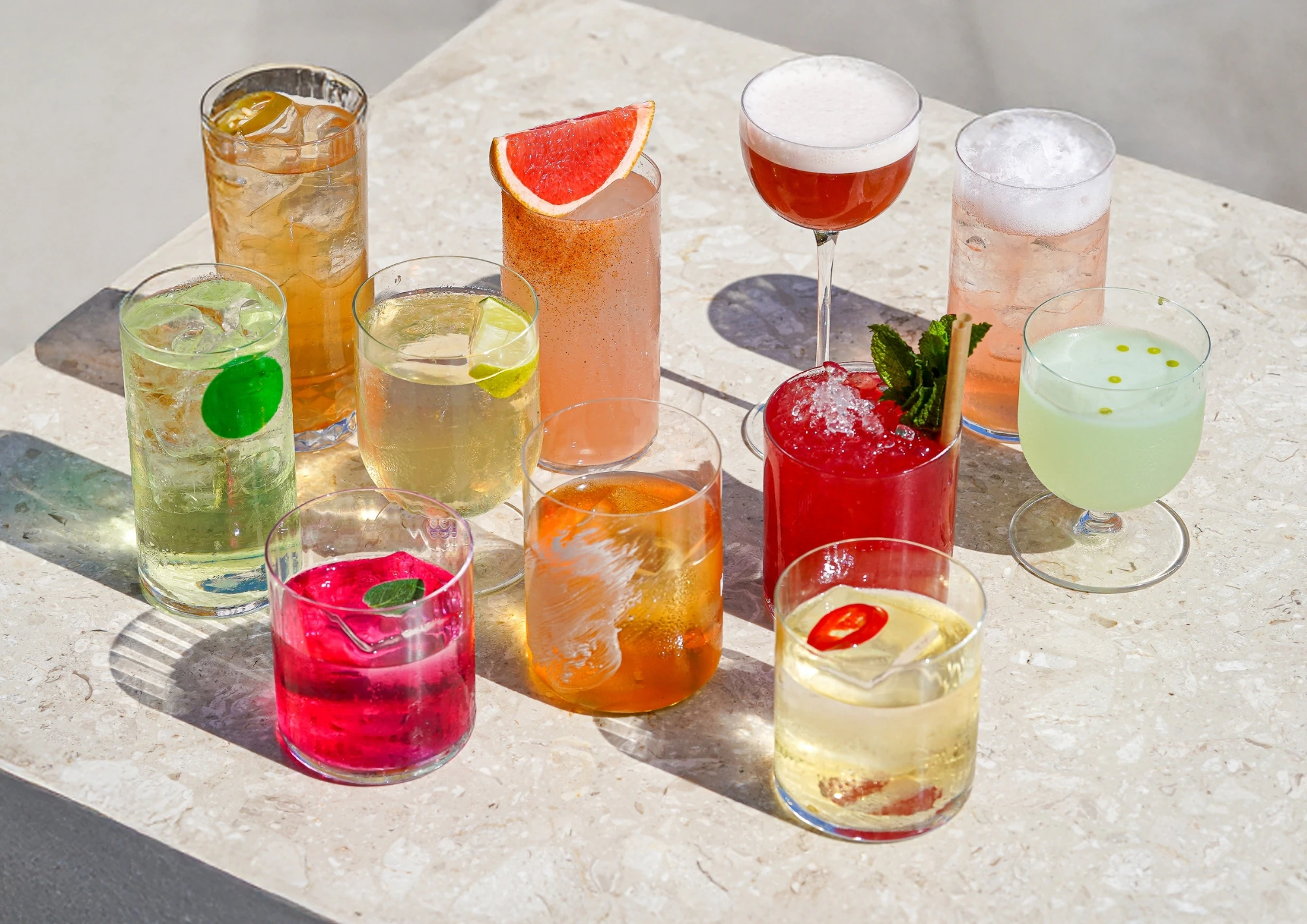 Cocktails de saison servis au bar du Caribou